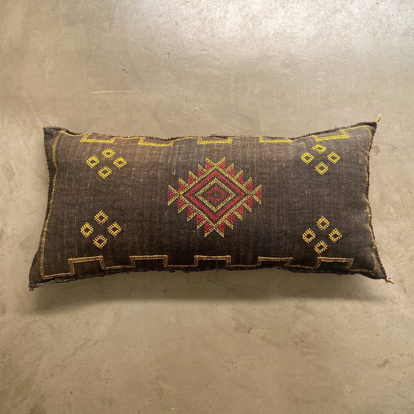 Long Dark Brown Sabra Cushion